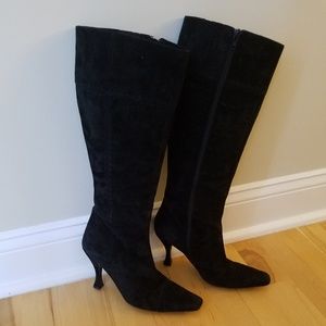 Via Spiga Italian Black Suede Boots 8M